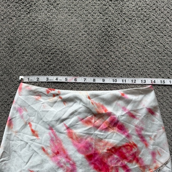 3/$20⚡️ Princess Polly White Pink Orange Tie Dye Side Slit Mini Skirt Fun Funky - Picture 12 of 13
